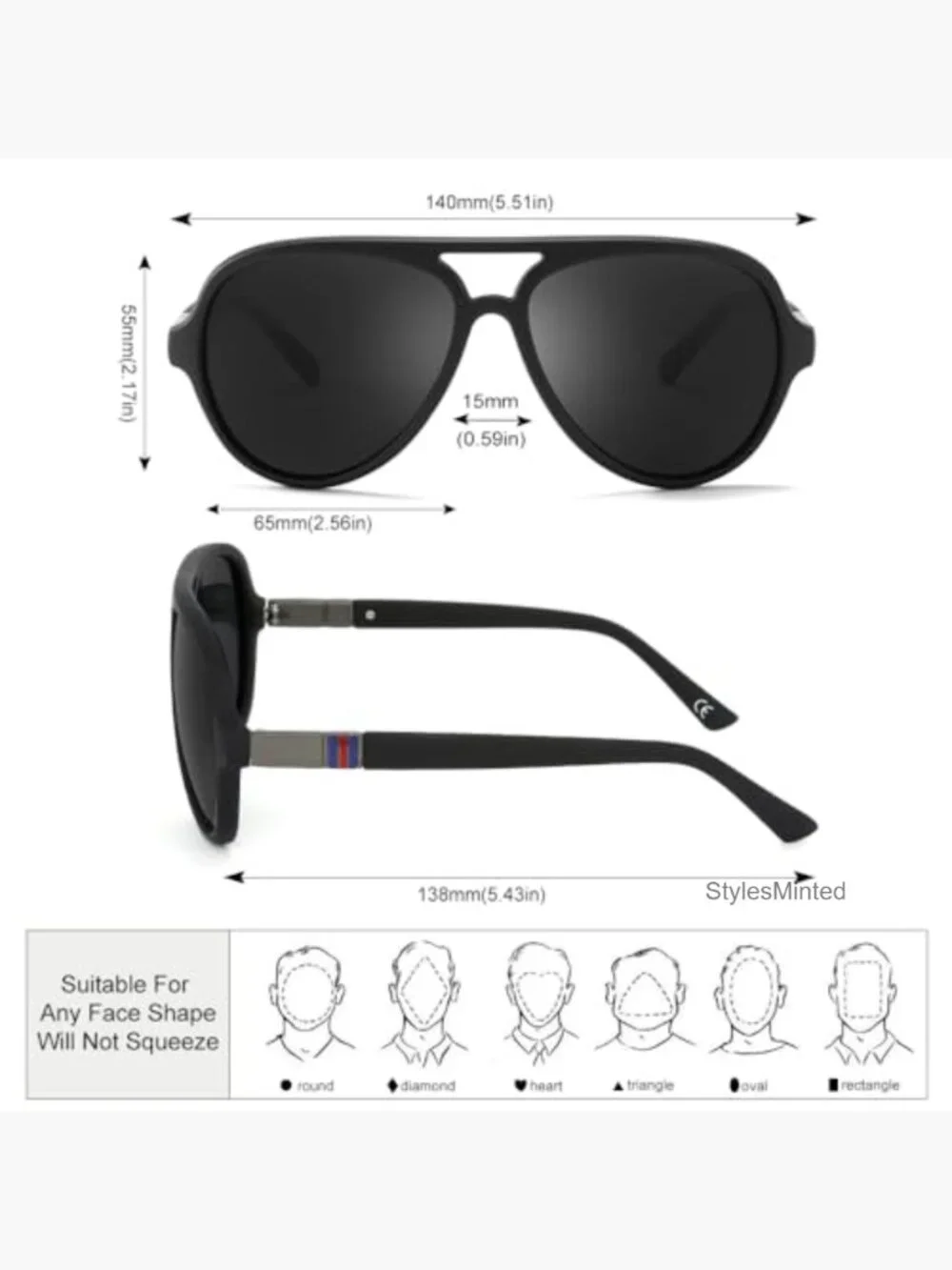 Men's Polarized Aviator Sunglasses UV Protection Driving